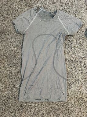 lululemon athletica Striped Short Sleeve Top in White and Black